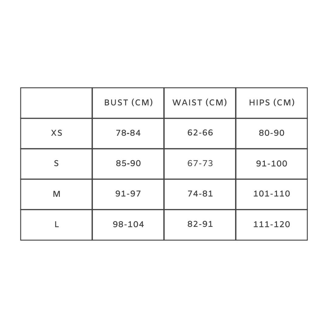 Size chart • Luminescence Collection